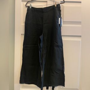 NWT Tahari black linen cropped pants (Sz L)